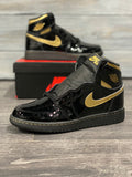 Jordan 1 High Black Metallic Gold GS