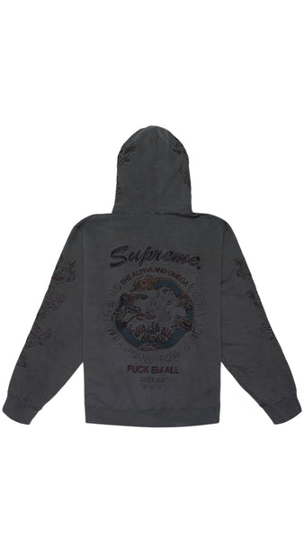 Supreme Dragon Overdyed Hooded Sweatshirt Black